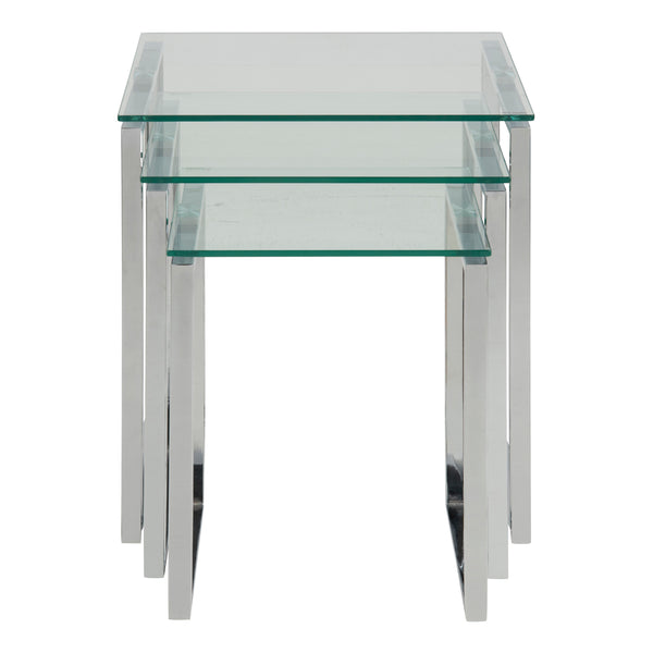Katrine Nest of Tables with Glass Top Set of 3