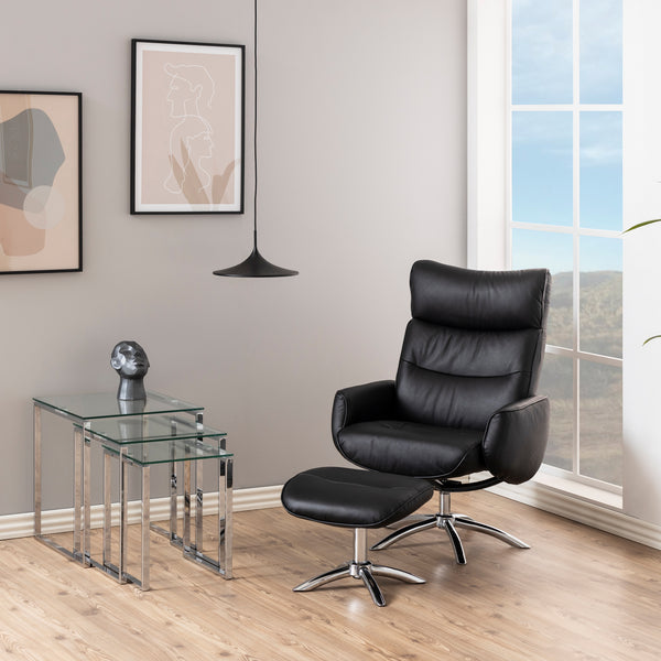 Katrine Nest of Tables with Glass Top Set of 3