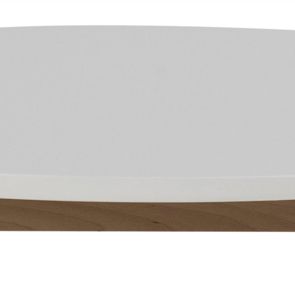 Raven Small Round Dining Table in White & Oak
