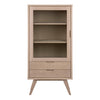 A-Line Display Cabinet with 2 Drawers and 2 Shelves in White Oak