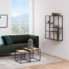 Seaford Black Metal Wide Wall Shelf with 3 Additional Oak Shelves
