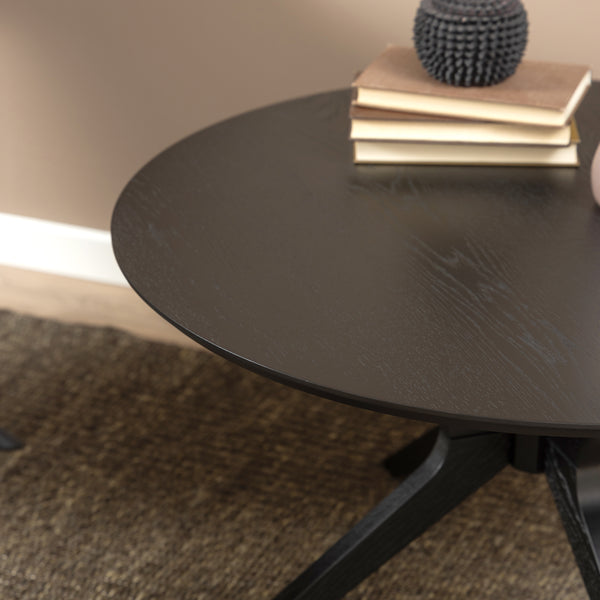 I_Duncan Round Coffee Tablein Black 80x45cm