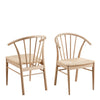 Cassandra Dining Chair with Armrest in White Oak Set of 2