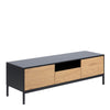 Seaford TV Unit 2 Doors 1 Drawer in Black & Oak