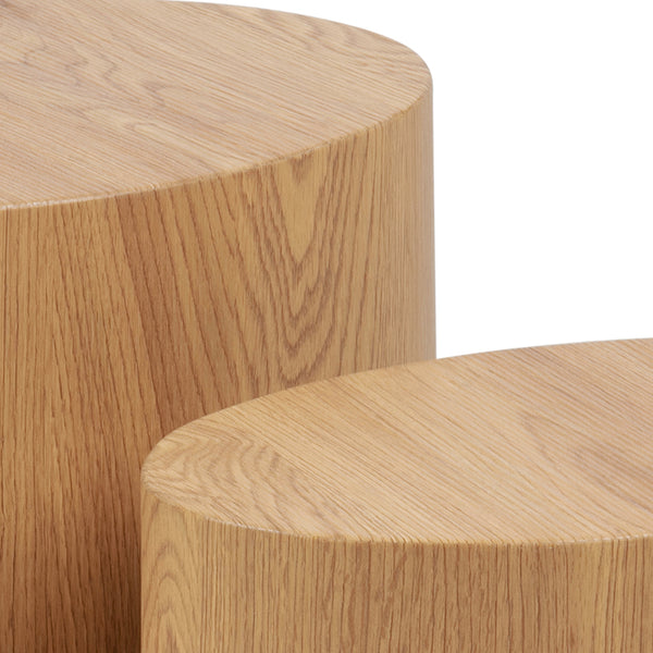 Mice Oval Coffee Table in Oak Set of 2