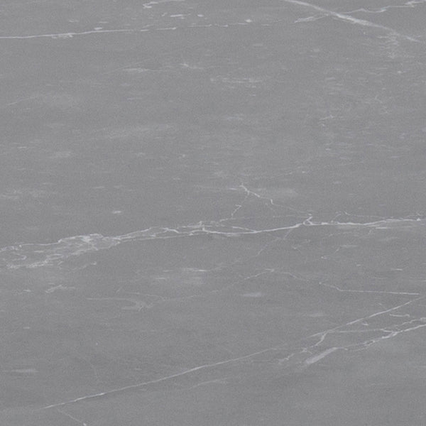 Amble Round Coffee Table with Black Marble Melamine Top & Black Legs