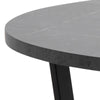 Amble Round Dining Table with Black Marble Melamine Top & Black Legs