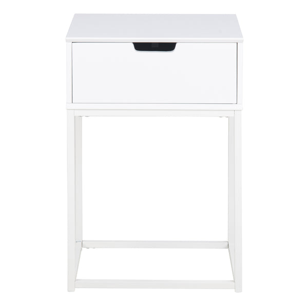 Mitra 1 Drawer Bedside Table in White
