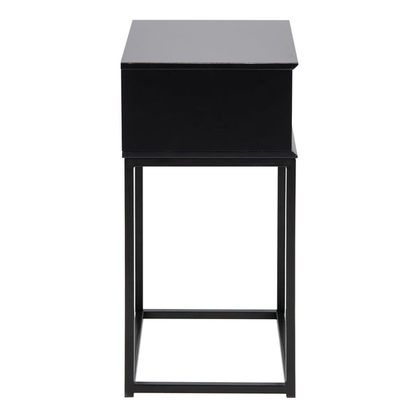 Mitra 1 Drawer Bedside Table in Black