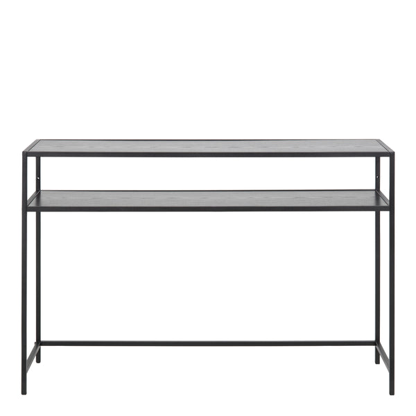 Seaford Black Metal Console Table With Black Top