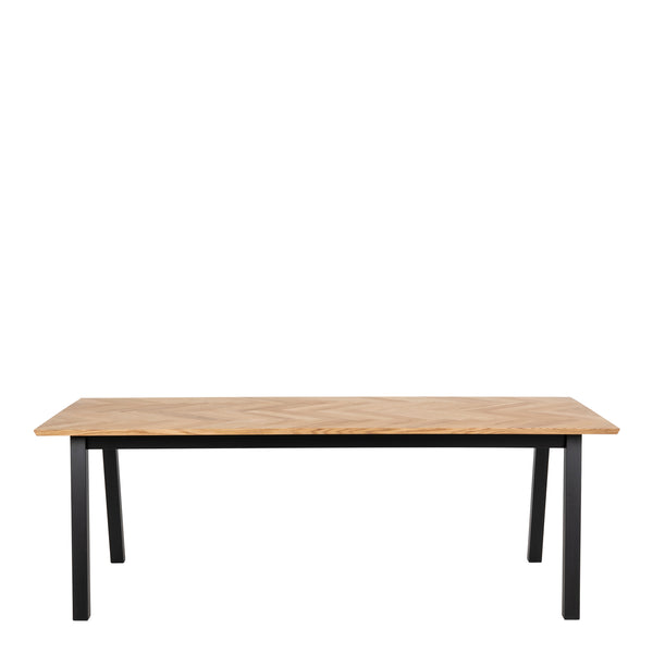 Brighton Dining Table in Oak with Herringbone Effect 220x95cm