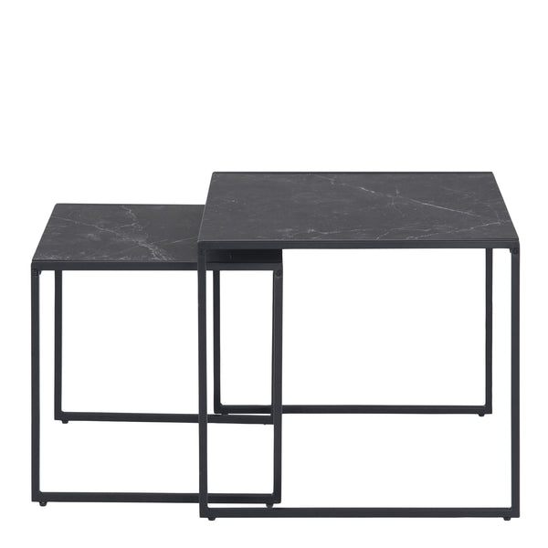 Infinity Nest of Tables in Black Matt Set of 2