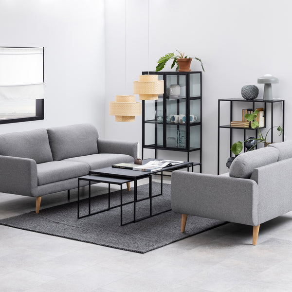 Infinity Square/Coffee Table Setin Matt Black Set of 3