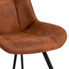 Waylor Dining Chair in Brown Fabric Set of 2