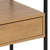 Randolf Square Bedside Table with 1 Drawer in Black and Oak