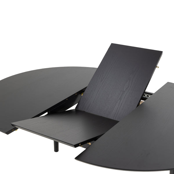 Montreux Round Extending Dining Table in Black 115-154 cm