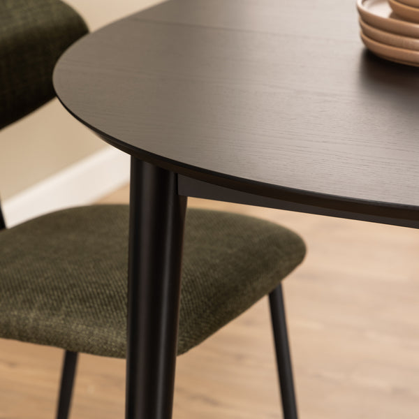 Montreux Round Extending Dining Table in Black 115-154 cm