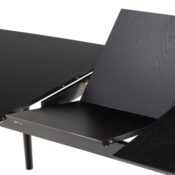 Montreux Rectangular Extending Dining Table in Black 180-219 cm