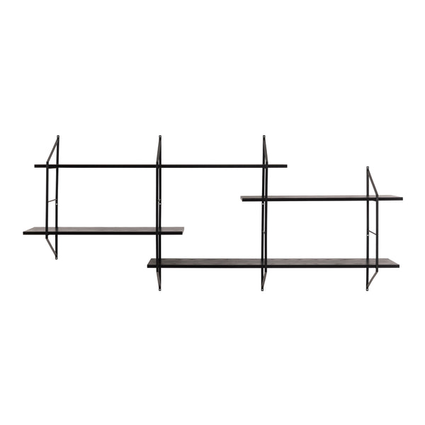 Belfast Wall Unit with 4 shelves in Black