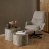 Dice Round Coffee Table Set in Grey Marble Effect