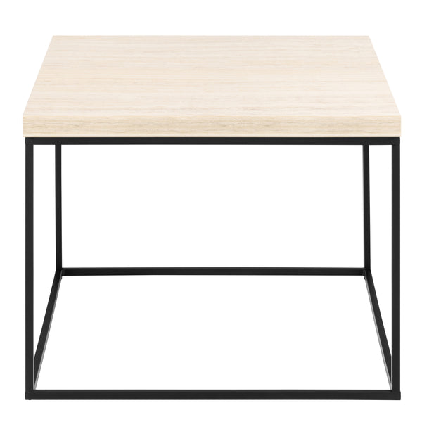 Barossa Coffee Table with Light Oak Top & Black Steel Base 60cm