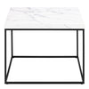 Barossa Coffee Table with White Marble Effect Top & Black Steel Base 60cm