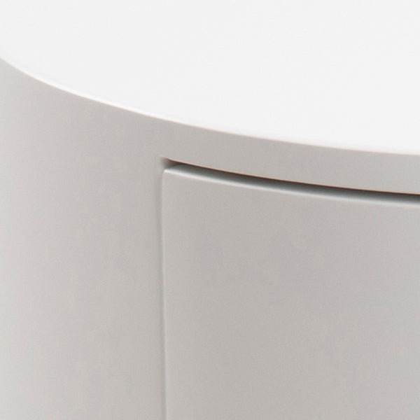 Polo Round Bedside Table in White and Black