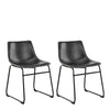 I_Oregon Dining Chair In Black with Cream Stitching Set of 2