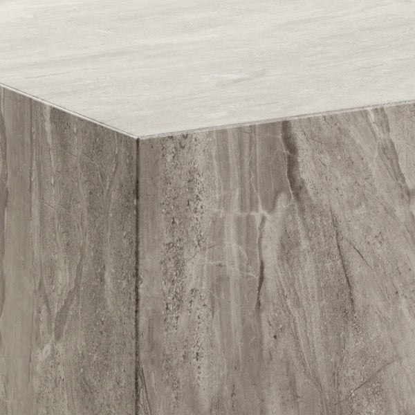 Dice Square Coffee Table in Grey Marble 90x90x42cm