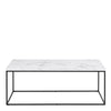 Barossa Coffee Table with White Marble Effect Top & Black Steel Base 110x55x45cm