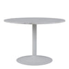 Tarifa Round Dining Table with White Polished Marble Top and White Base