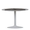 Tarifa Round Dining Table with White Polished Marble Top and White Base