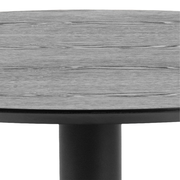 Ibiza Small Round Café Table with Black Ash Top and Matt Black Base