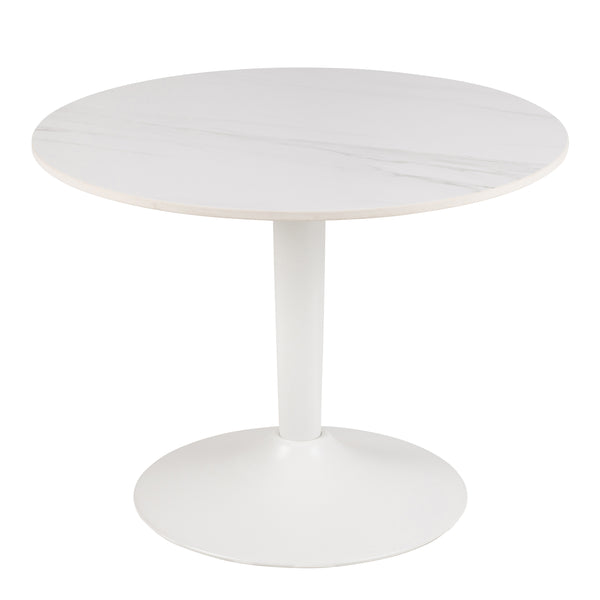 Malta Ceramic Round Coffee Table in White 60x45cm