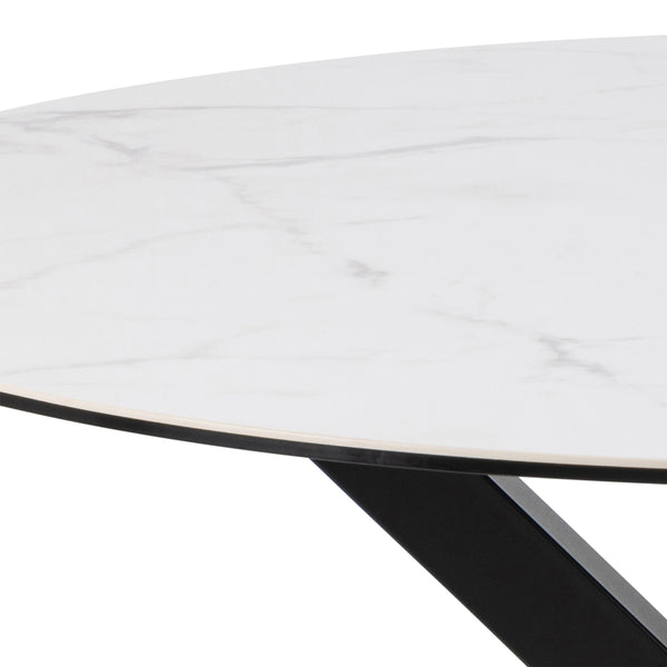 Heaven Round Dining Table with Ceramic White Top