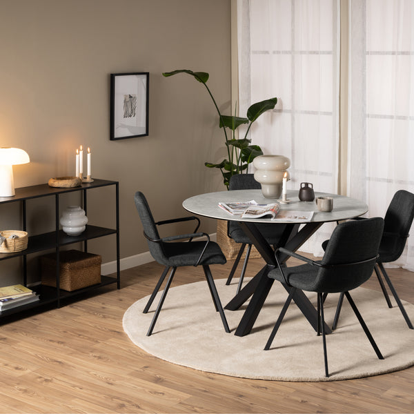 Heaven Round Dining Table with Ceramic Grey Top