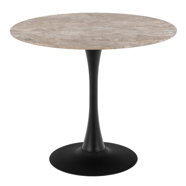 Malta Ceramic Round Dining Table Brown/Black 90x75 cm
