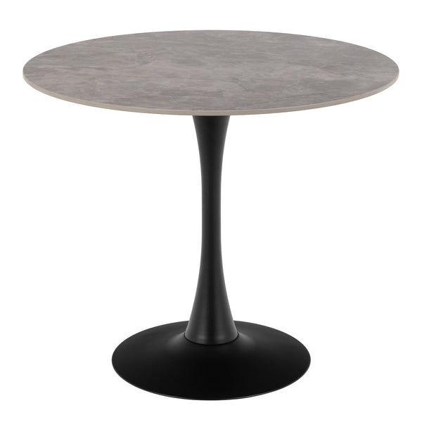 Malta Ceramic Round Dining Table Grey/Black 90x75 cm