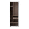 Chelsea Living Tall Glazed Narrow Display unit (LHD) in white with an Truffle Oak Trim