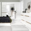 Chelsea Bedroom 4 Door wardrobe with mirrors in white with an Truffle Oak Trim