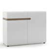 Chelsea Living 1 drawer 2 door sideboard in white with an Truffle Oak Trim