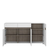 Chelsea Living 2 drawer 3 door sideboard in white with an Truffle Oak Trim
