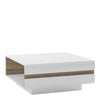 Chelsea Living Designer Coffee Table in white with an Truffle Oak Trim