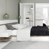 Chelsea Bedroom Double Bed in white with an Truffle Oak Trim