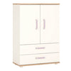 4KIDS 2 door 2 drawer cabinet with lilac handles