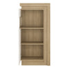 Lyon Narrow display cabinet (LHD) 123.6cm high in Riviera Oak/White High Gloss.