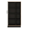 Brolo Wide 1 door bookcase With the walnut and dark panel finish