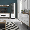 Brolo 3 door 1 drawer sideboard With the walnut and dark panel finish