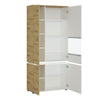 Luci 4 door tall display cabinet RH (including LED lighting) in White and Oak
