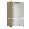 Luci 4 door wardrobe (including LED lighting) in White and Oak